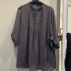 New York & Company Grey Blouse